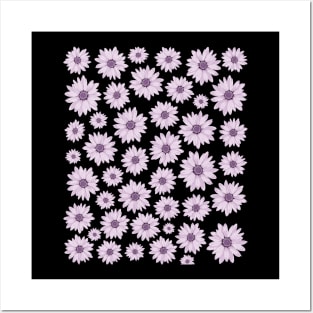 Violet Floral Pattern Posters and Art